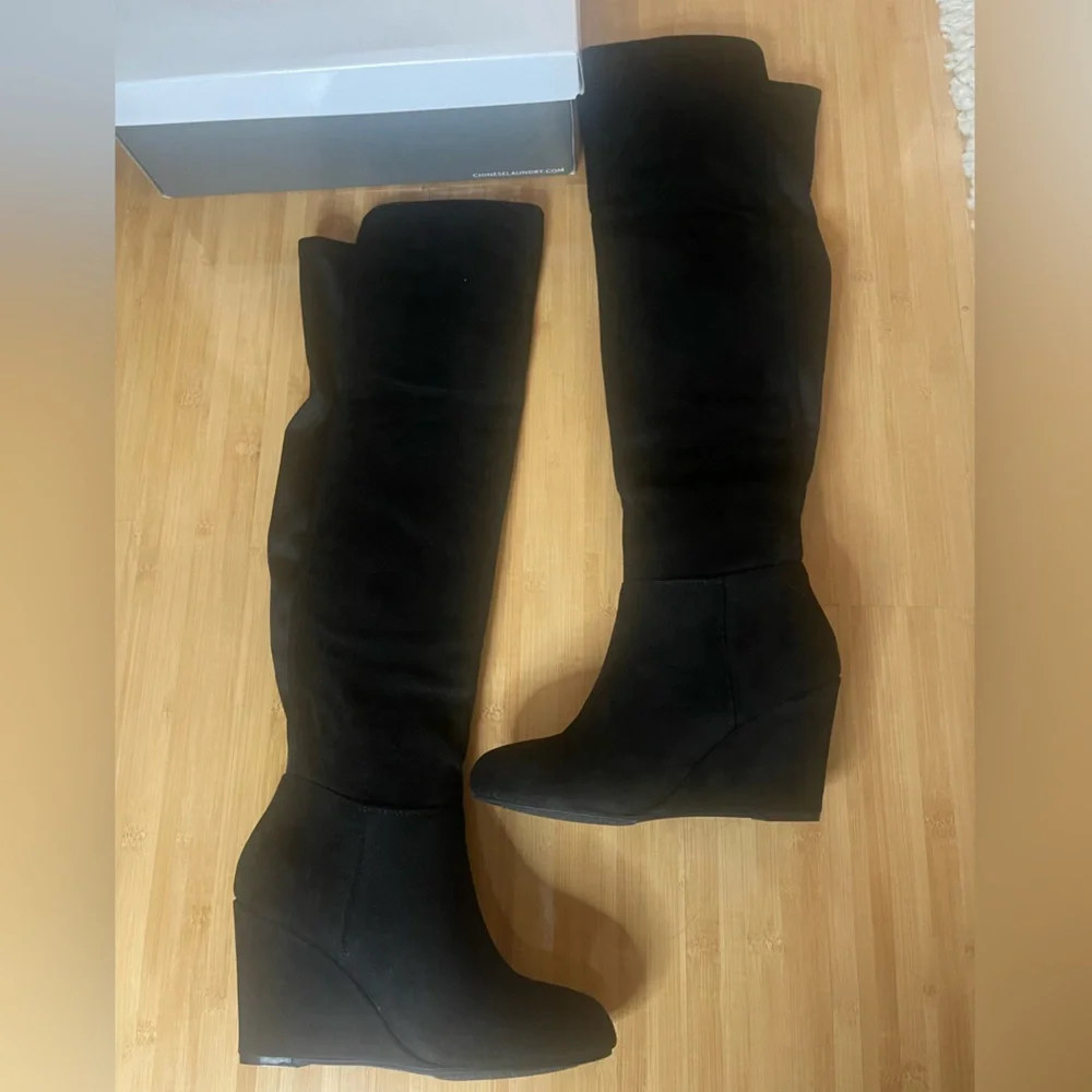 Chinese Laundry Black Over-the-Knee Boots‎